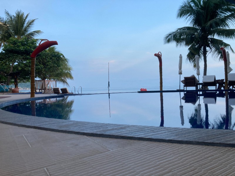 Sunset at Aninuan Beach Resort Pool