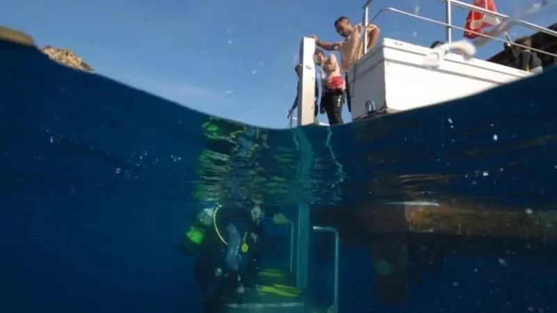 Euro-Diver Cala Joncols Bootsausstieg